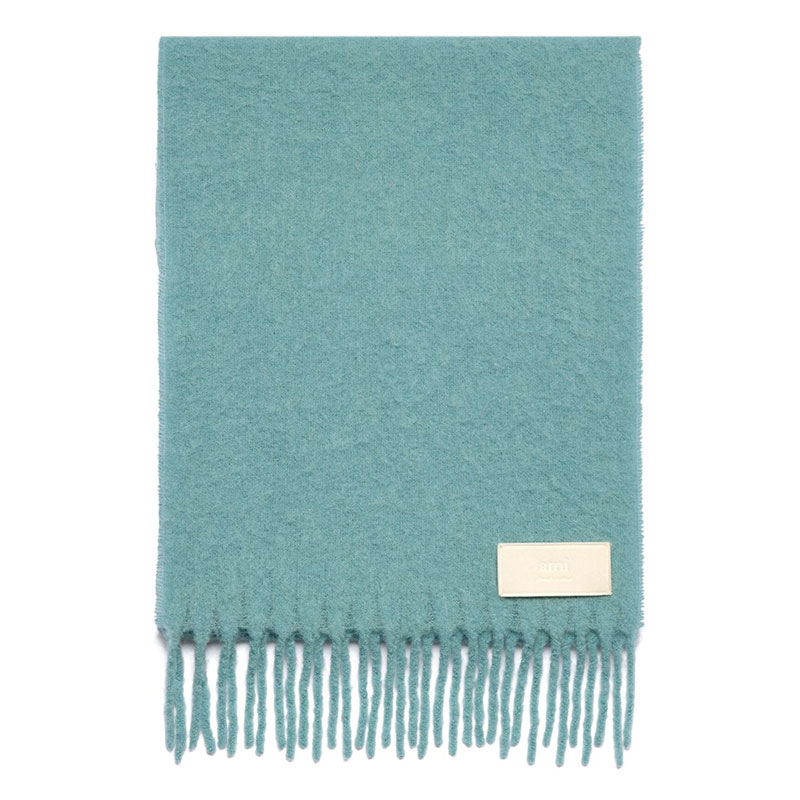 아미 / 공용 오버사이즈 울 머플러 아쿠아마린 USF417 AA0003 468 STK