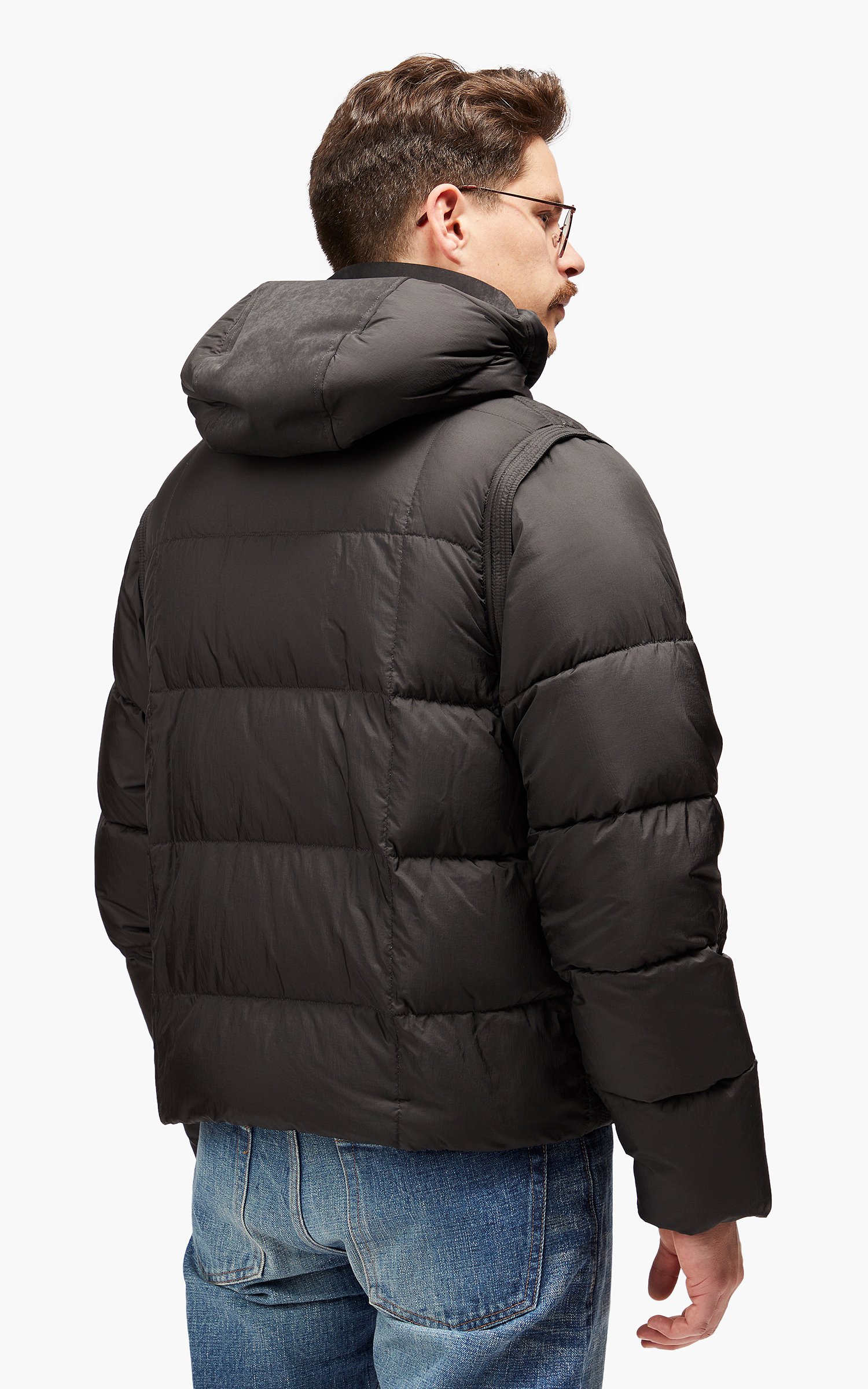  텐씨 / 남성 허리케인 디테쳐블 다운 재킷 블랙 23CTCUC03039 006048 999 STK - TEN C