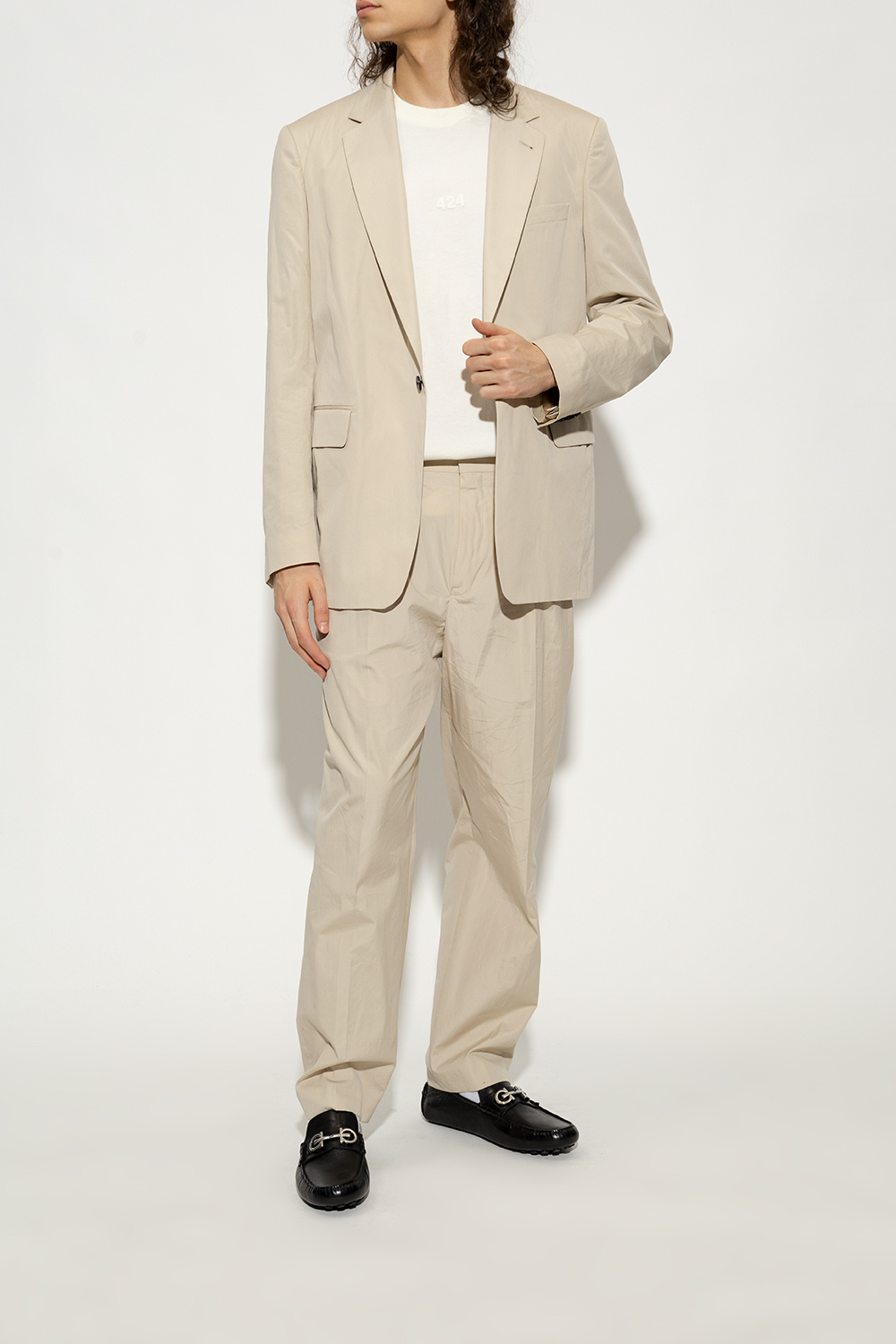 살바토레페라가모 / 남성 간치니 오너먼트 드라이빙 슈즈 블랙 020983 758351 STK - SALVATORE FERRAGAMO