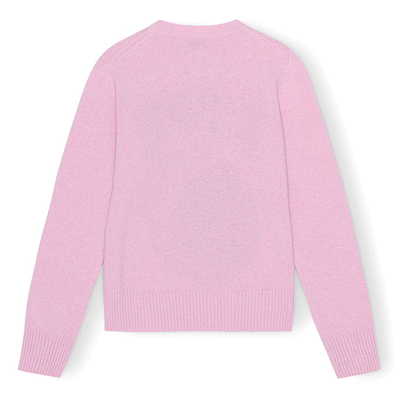 가니 / 여성 그래픽 로고 자카드 니트 핑크 K1904 491 STK - GANNI