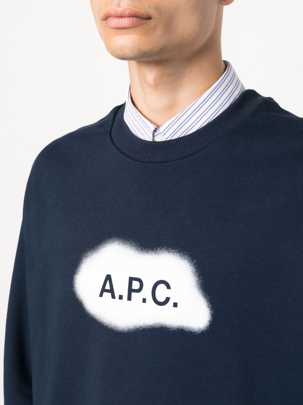  아페쎄 / 남성 알라스터 로고 스웨트셔츠 네이비 COEIP H27825 IAK STK - A.P.C.