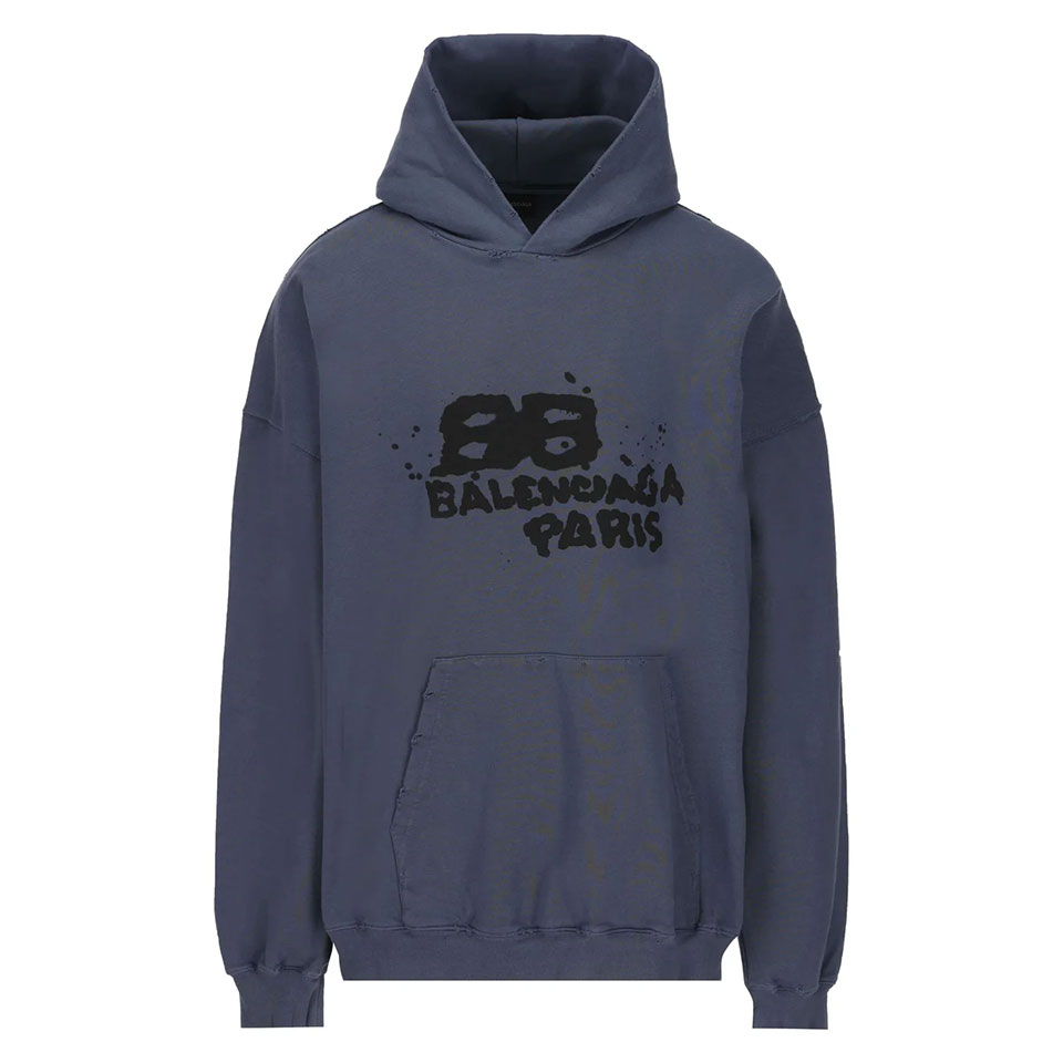 발렌시아가 / 남성 그래피티 로고 후디 네이비 620973 TNVQ1 4183 STK