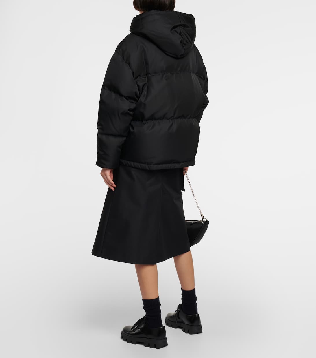 프라다 / 여성 개버딘 후드 리나일론 쇼트 다운 자켓 블랙 29B408 11C9 F0002S 222 STK - PRADA