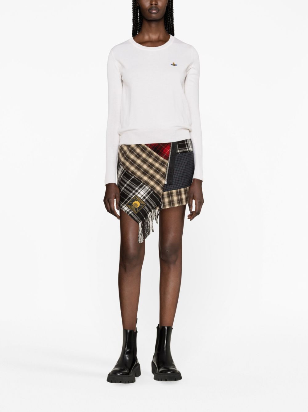  비비안웨스트우드 / 여성 로고 라운드넥 니트 크림 1803002S Y0010 A402 STK - VIVIENNE WESTWOOD