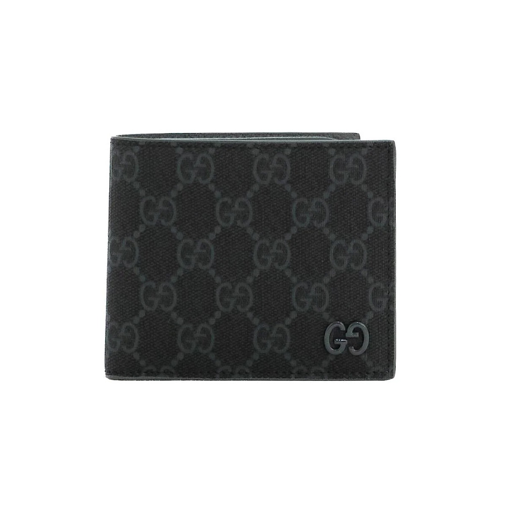 26SS 구찌 / 그레이 라이닝 GG 바이폴드 지갑 블랙 768243 FACQC 1048 STK