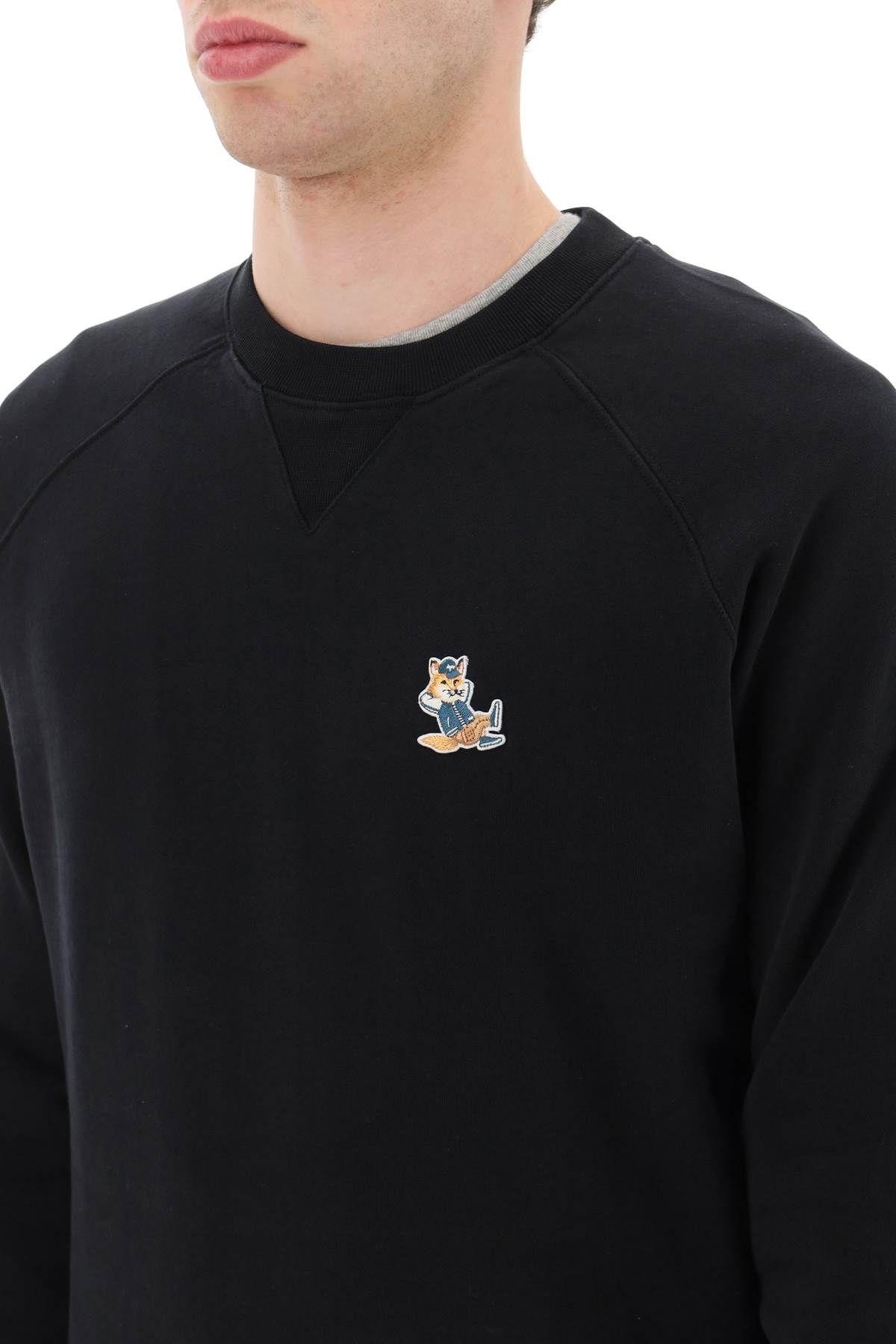 메종키츠네 / 남성 드레스드 폭스 패치 스웨트셔츠 블랙 KM00304KM0001 P199 STK - MAISON KITSUNE