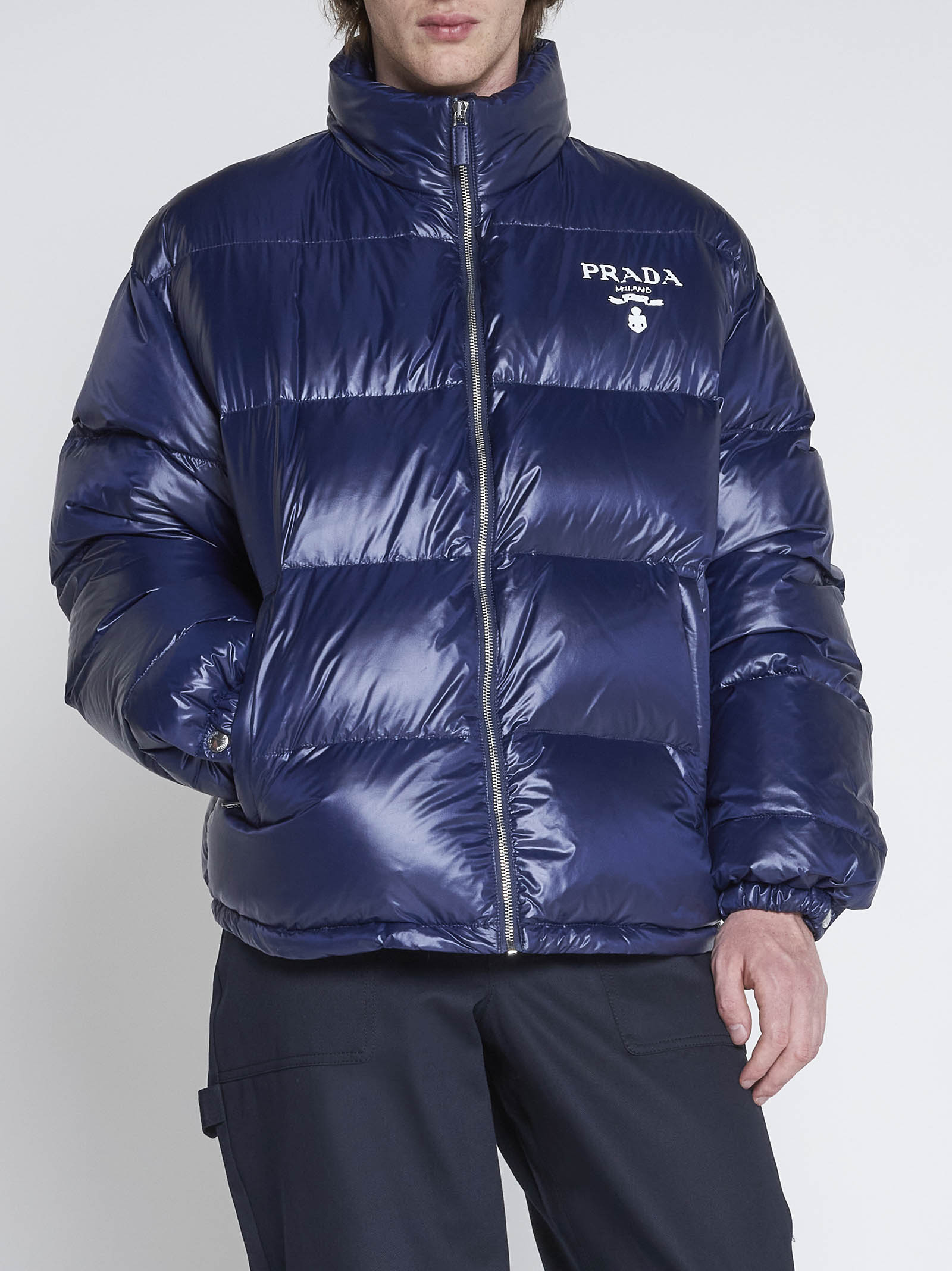 프라다 / 남성 리나일론 패딩 자켓 블루 SGC089 11A9 F0SVF STK - PRADA