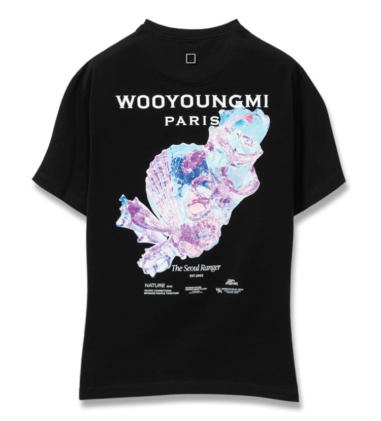 25SS 우영미 블랙 3D 코랄 백로고 티셔츠 W251TS05708B MRK