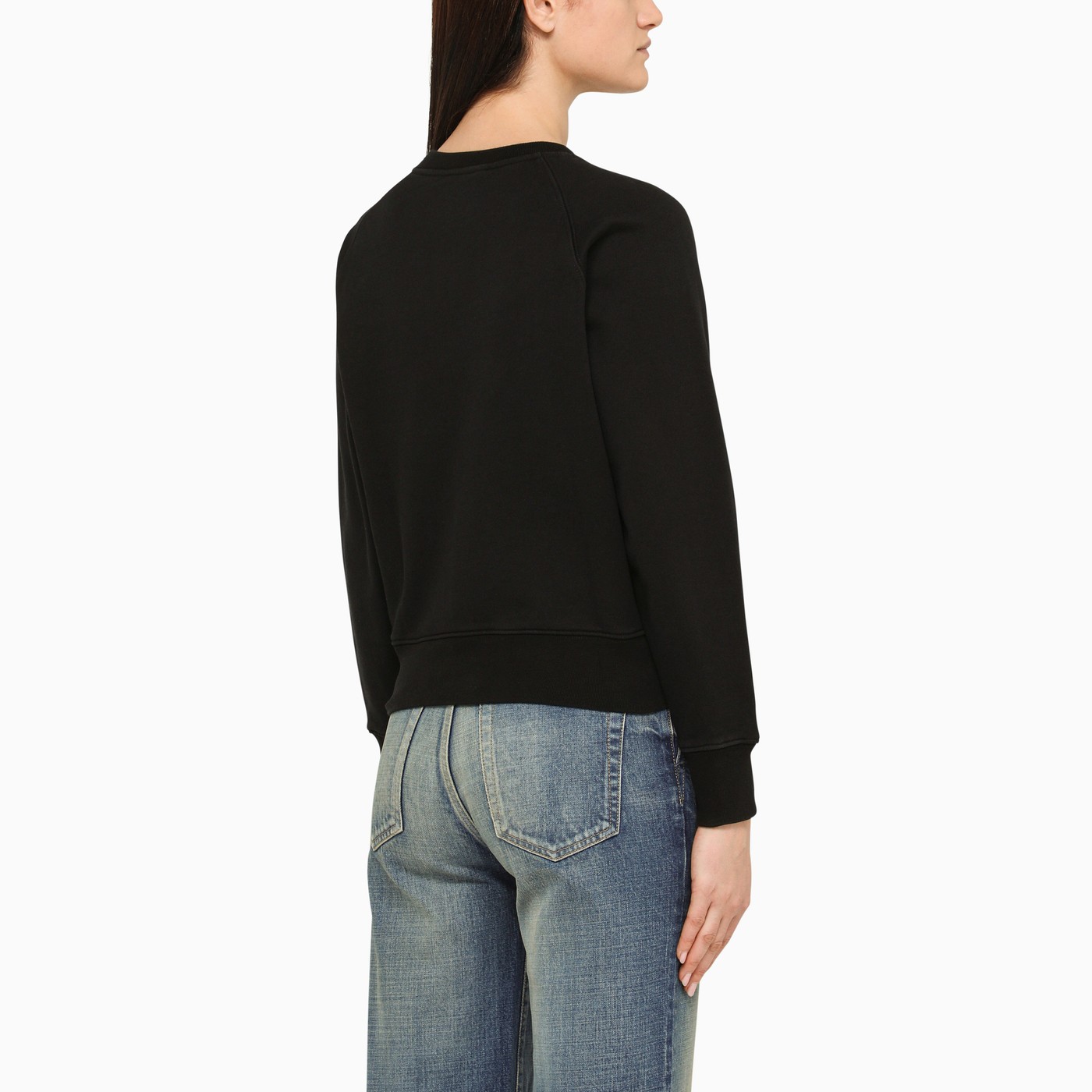 메종키츠네 / 여성 드레스드 폭스 패치 스웨트셔츠 블랙 KW00309KM0001 P199 STK - MAISON KITSUNE