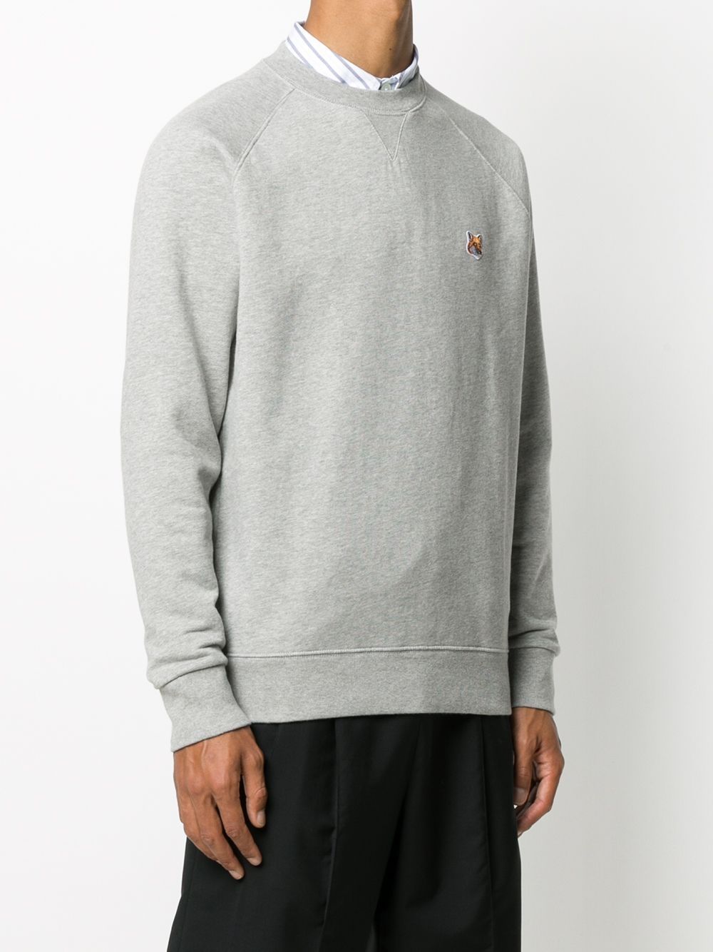 메종키츠네 / 남성 폭스헤드 패치 클래식 맨투맨 그레이 AM00303KM0001 H150 STK - MAISON KITSUNE