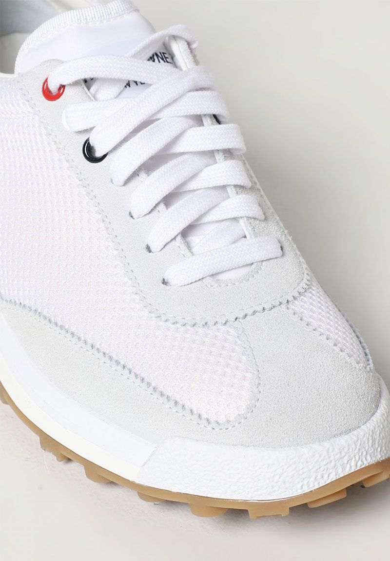  톰 브라운 / 남성 스웨이드 메쉬 스니커즈 화이트 MFD180A 03050 100 STK - THOM BROWNE