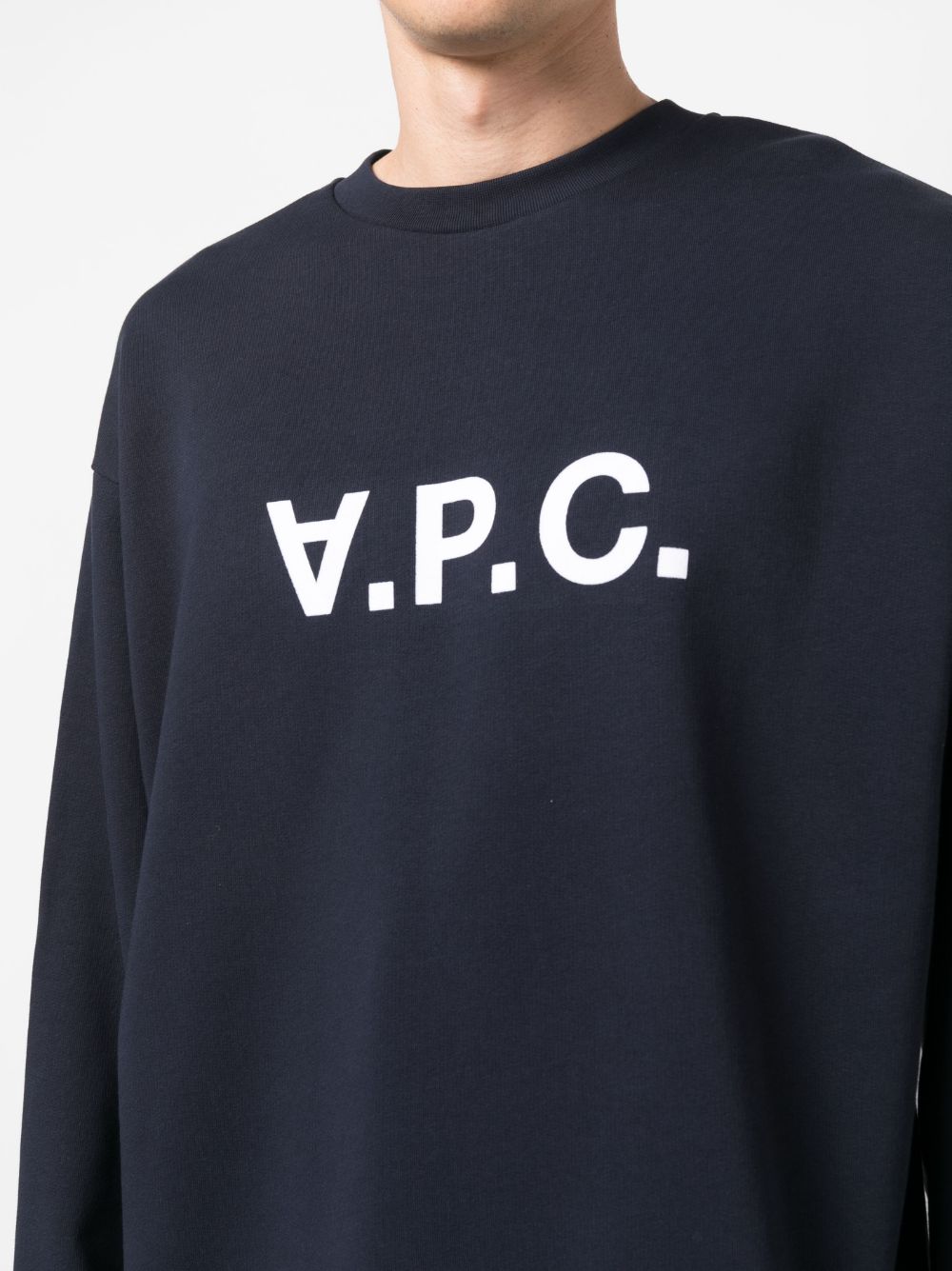  아페쎄 / 남성 엘리엇 VPC 로고 스웨트셔츠 네이비 COFDX H27836 IAK STK - A.P.C.