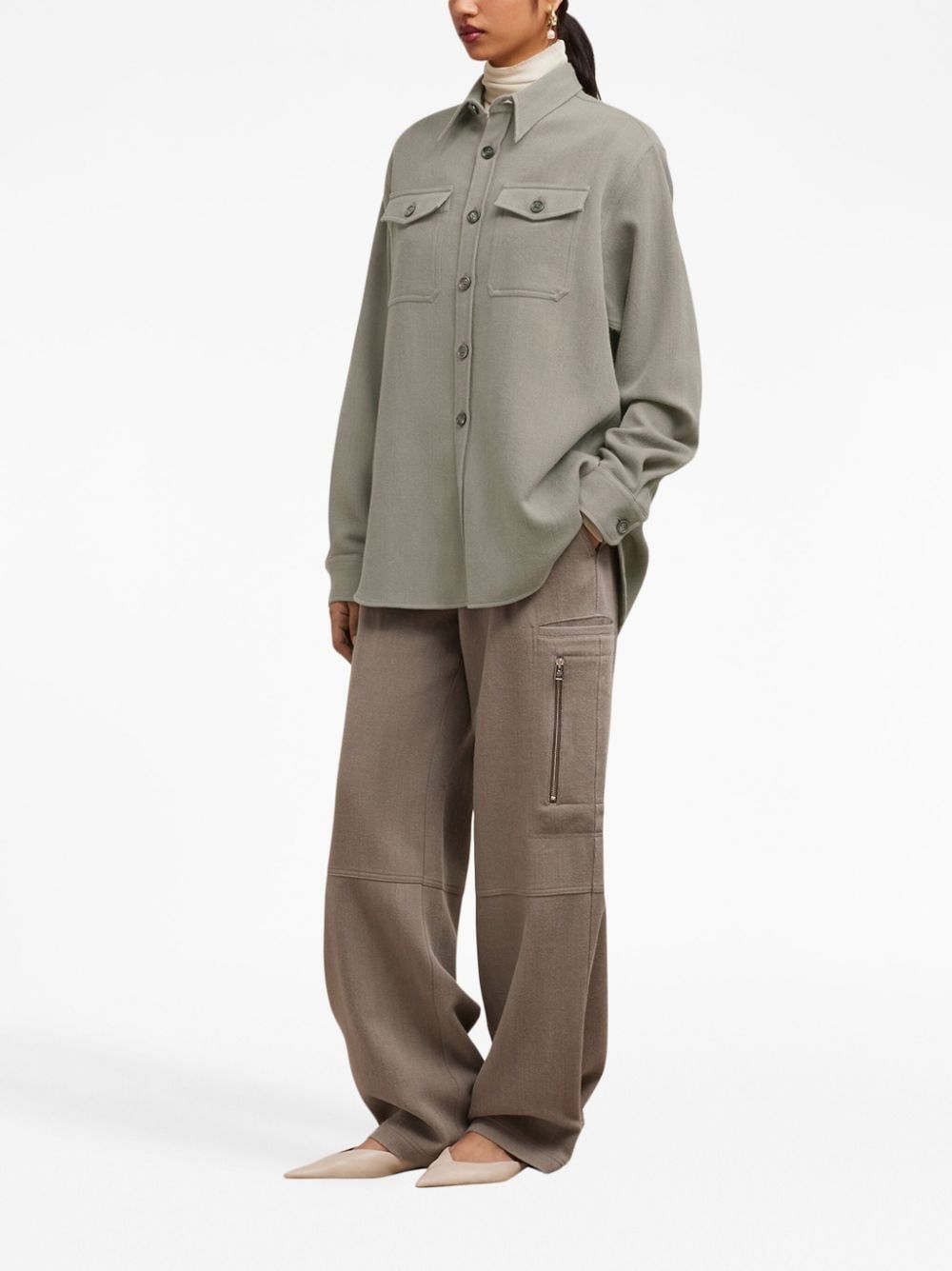 아미 / 남성 체스트 포켓 오버긴팔 셔츠 토프 UJK224 WV0030 281 STK - AMI