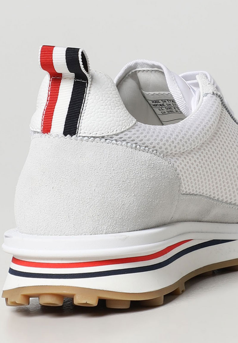  톰 브라운 / 남성 스웨이드 메쉬 스니커즈 화이트 MFD180A 03050 100 STK - THOM BROWNE