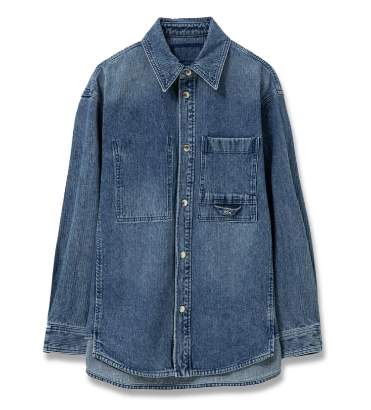 25SS 우영미 블루 코듀로이 데님 백로고 셔츠 W251SH17995L MRK - WOOYOUNGMI