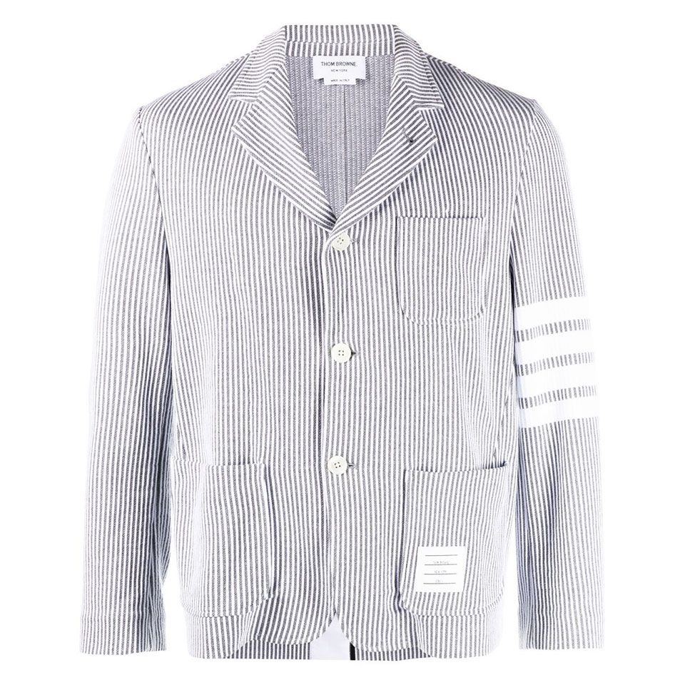 톰 브라운 / 남성 4-바 시어서커 스트라이프 재킷 그레이 MJT369A J0063 055 STK