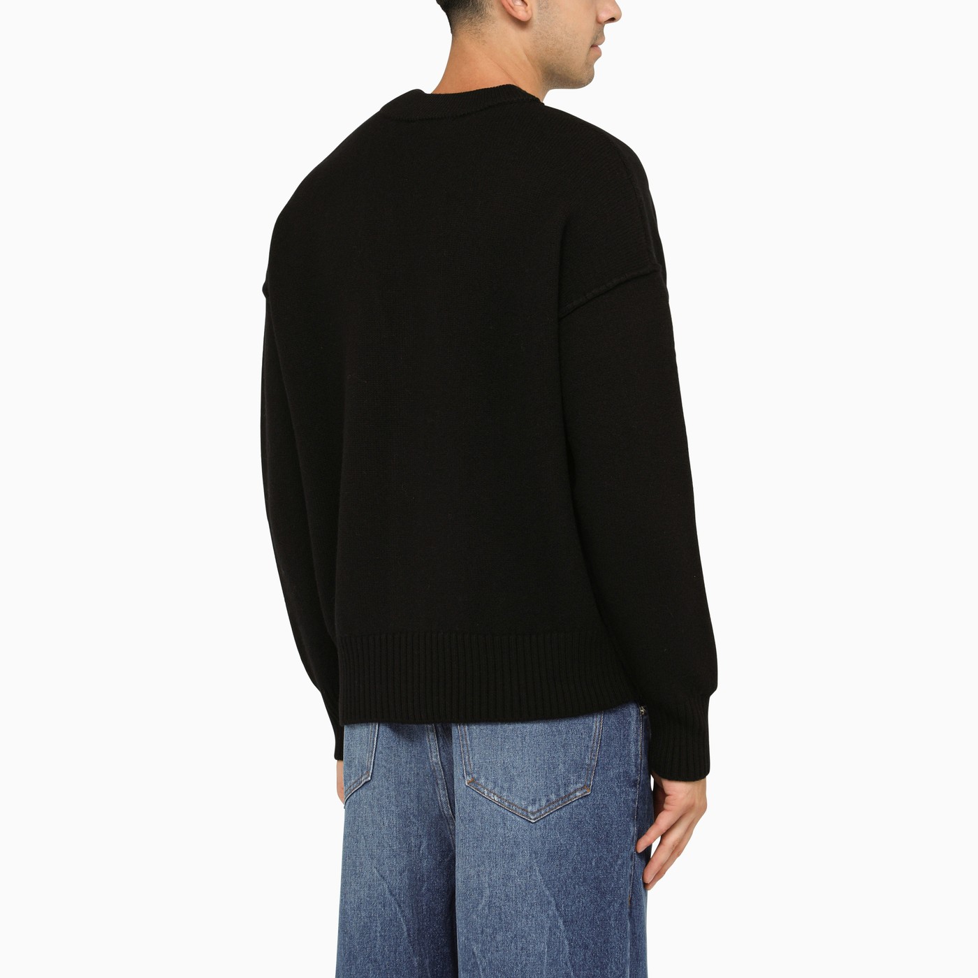 아미 / 남성 빅하트 로고 울 가디건 블랙 BFUKC006 018 009 STK - AMI