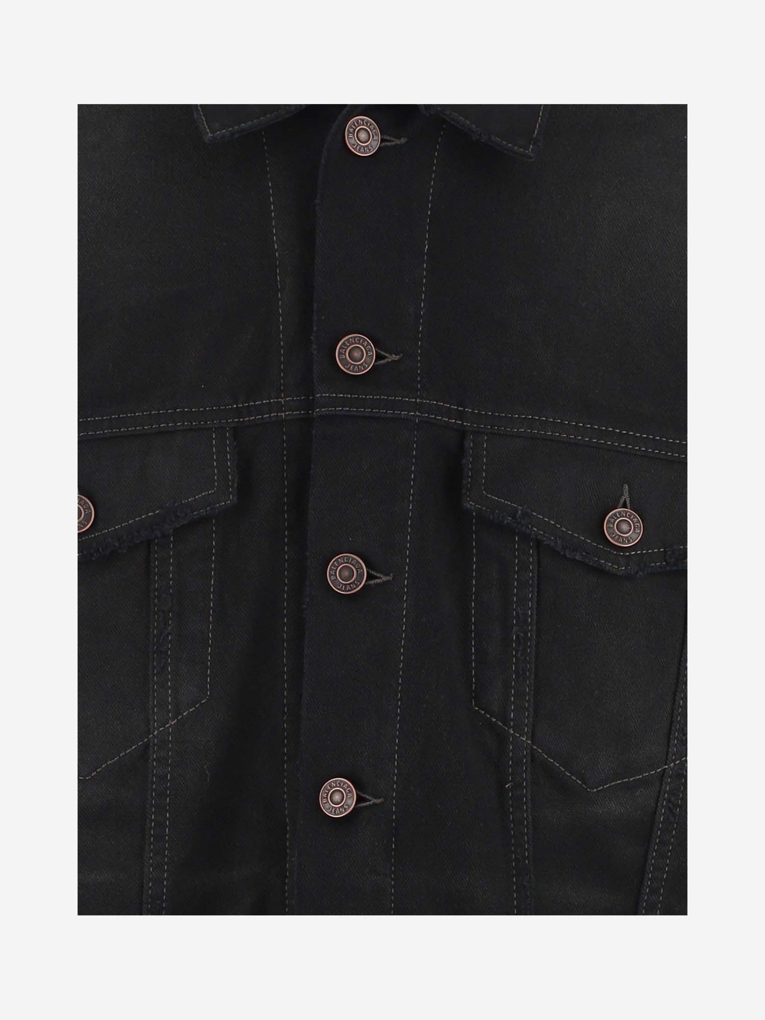 발렌시아가 / 남성 오버사이즈 데님 재킷 블랙 724651 TNW54 1129 STK - BALENCIAGA