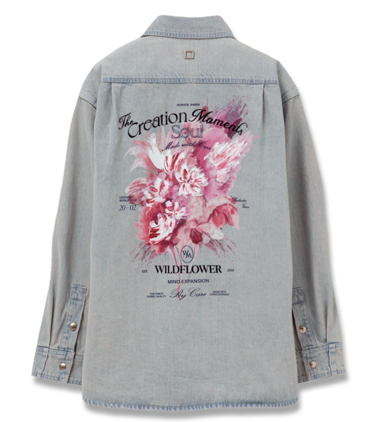 25SS 우영미 블루 플라워 백로고 데님 셔츠 W251SH16982L MRK