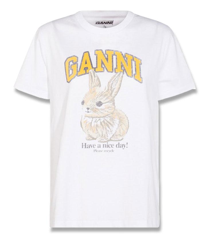 25FW 가니 베이비 번 릴렉스드 티셔츠 화이트 T4273-151 STK