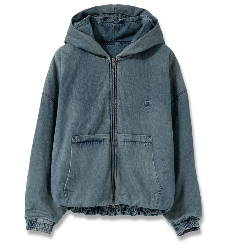 24FW 우영미 블루 데님 후드 점퍼 W243JP26987L MRK