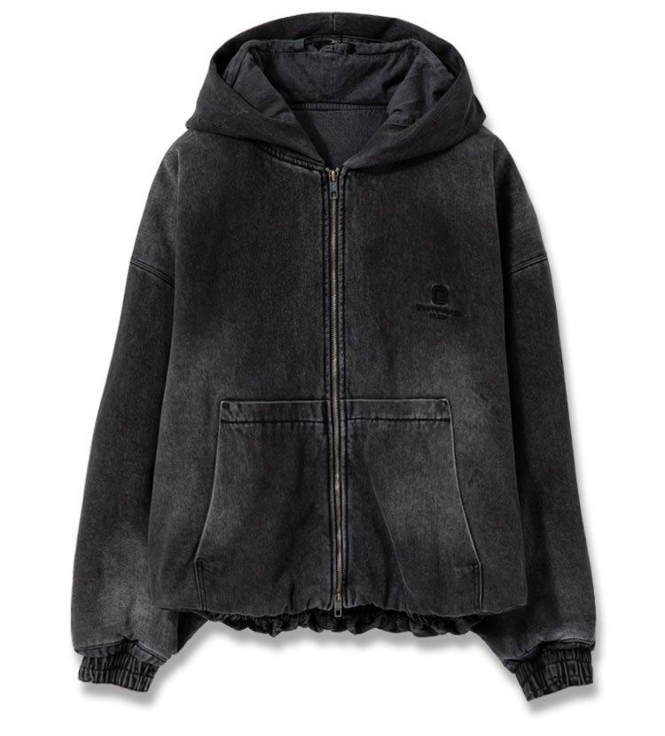 24FW 우영미 그레이 데님 후드 점퍼 W243JP26988G MRK