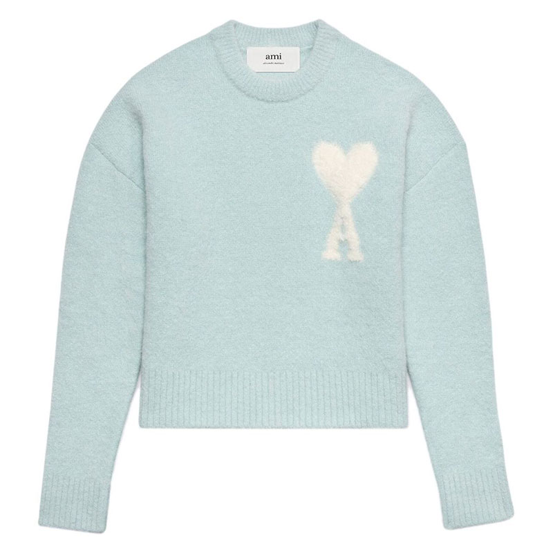 아미 / 남성 빅하트 로고 알파카 니트 스카이블루 UKS025 KN0032 482 STK