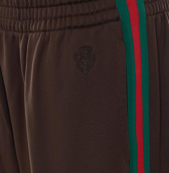 26FW 구찌 웹 코튼 저지 레저 팬츠 A00A78 XJH3Y2206 BROWN - GUCCI