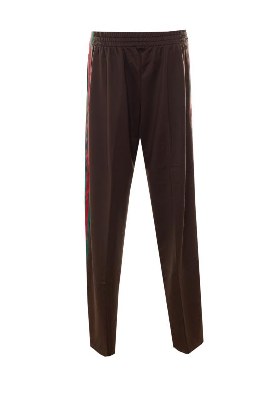 26FW 구찌 웹 코튼 저지 레저 팬츠 A00A78 XJH3Y2206 BROWN - GUCCI
