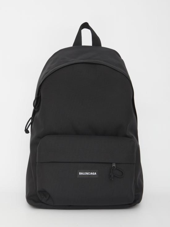 26FW 발렌시아가 로고 패치 익스플로러 백팩 503221 BLACK