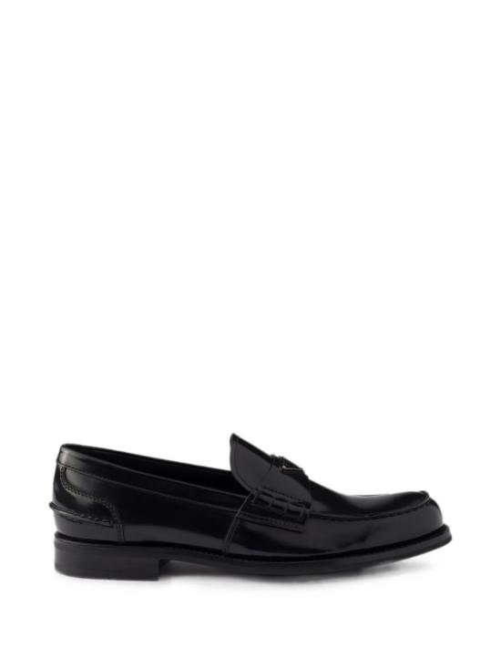 26FW 프라다 브러쉬드 레더 로퍼 2DB223055 F X000F0632 BLACK SILVER