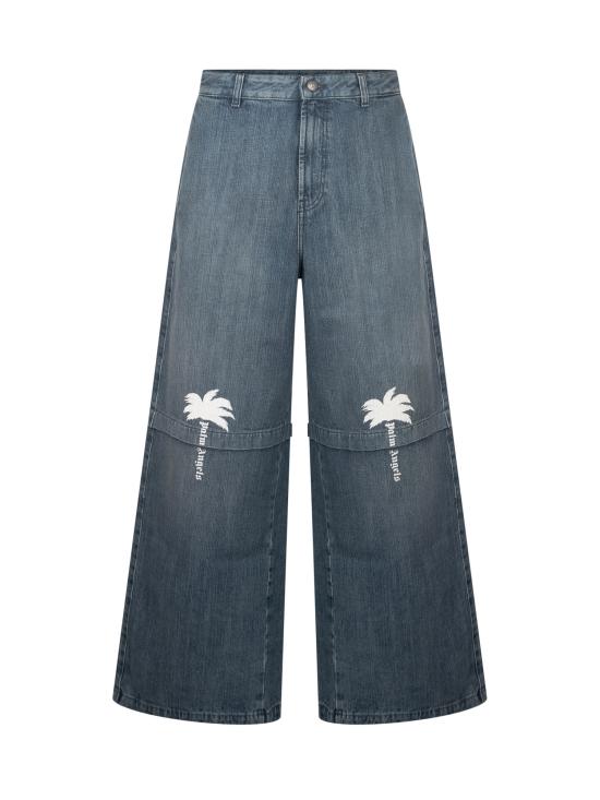 26FW 팜앤젤스 데님 팬츠 PAMYB03W26DN01 4403 MEDIUM BLUE OFF WHITE