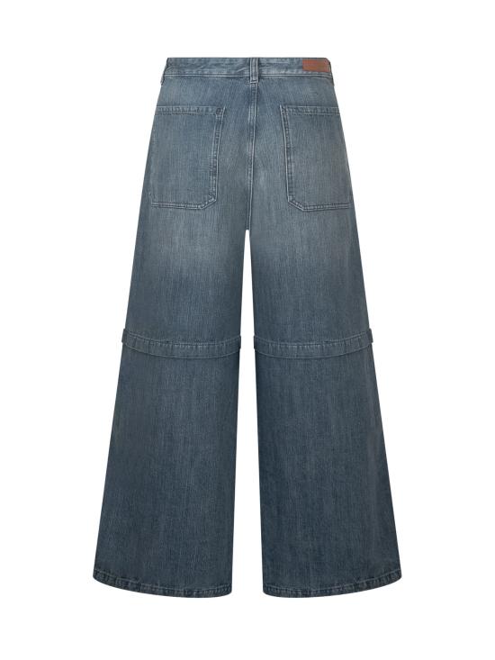 26FW 팜앤젤스 데님 팬츠 PAMYB03W26DN01 4403 MEDIUM BLUE OFF WHITE - PALM ANGELS