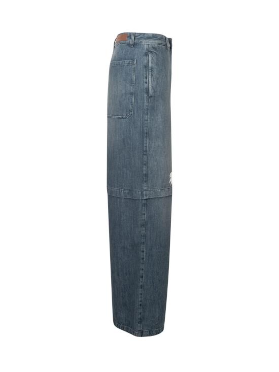 26FW 팜앤젤스 데님 팬츠 PAMYB03W26DN01 4403 MEDIUM BLUE OFF WHITE - PALM ANGELS
