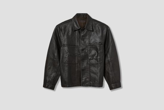 26FW 르메르 데님 자켓 작업복 오버셔츠 - 코팅 데님 SH1309 LD1083 다크 브라운