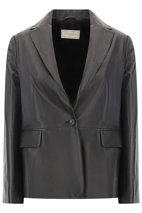 26FW 안토넬리 피렌체 가죽 자켓 R34368956 999 Nero