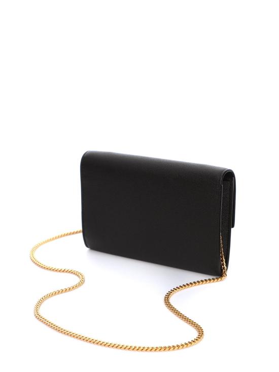 26FW 생로랑 그레인 레더 업타운 체인 지갑 6077881GF0J1000 BLACK - SAINT LAURENT