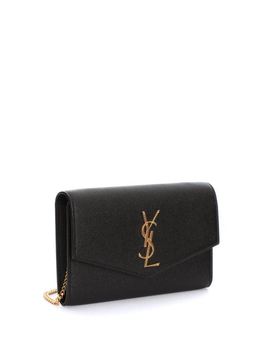 26FW 생로랑 그레인 레더 업타운 체인 지갑 6077881GF0J1000 BLACK - SAINT LAURENT