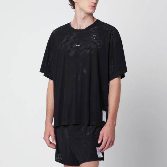 26FW 새티스파이 반팔 티셔츠 11079PL 00001 BLACK