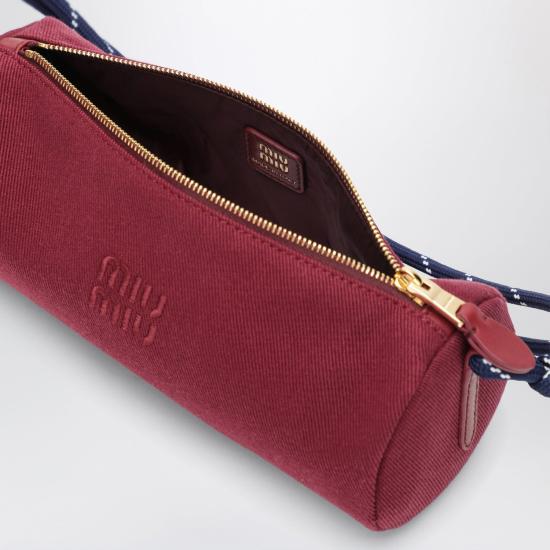 26SS 미우미우 개버딘 파우치 5NE8532IA7 F0KM8 BURGUNDY - MIU MIU