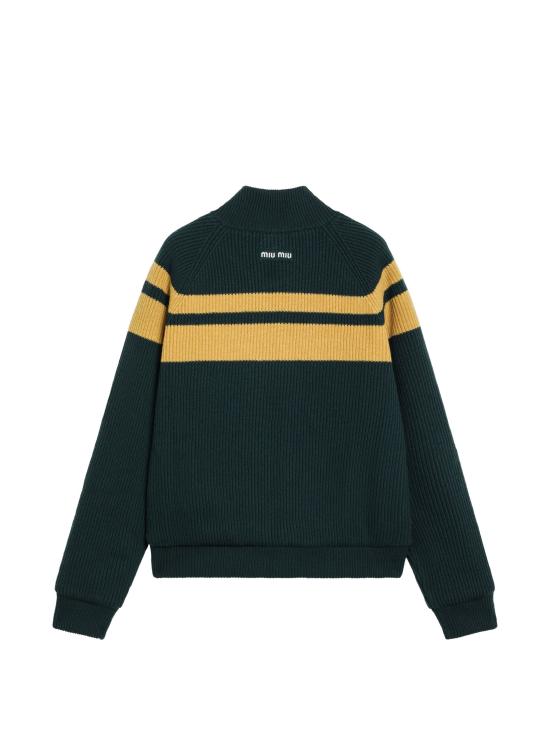 26FW 미우미우 보틀 그린 울 가디건 MMJ160OOO6076 F0UVP GREEN - MIU MIU