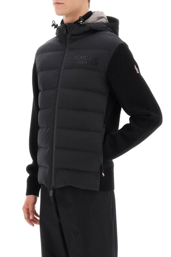26FW 몽클레어 로고패치 하이넥 니트 가디건 9B00003M1122 999 BLACK - MONCLER