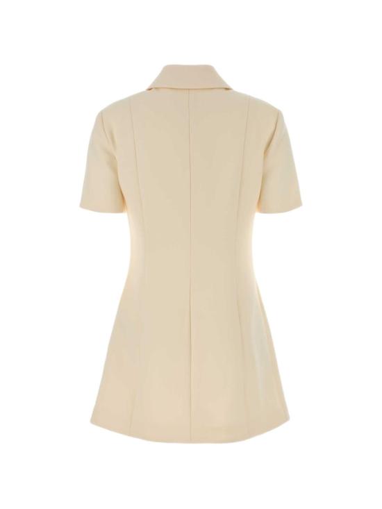 26FW 구찌 더블 G 버튼 크레이프 울 드레스 864361ZACKN 9050 WHITE - GUCCI