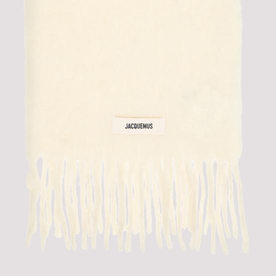 26FW 자크뮈스 프린지 울 스카프 ACU00572BOT4032 110 WHITE - JACQUEMUS