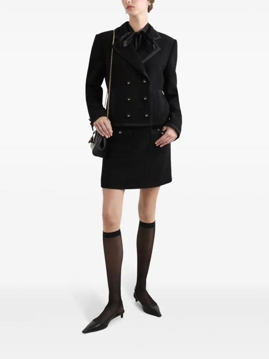 26FW 돌체앤가바나 쉬폰 보우 셔츠 F5T27TFU1AT N0000 BLACK - DOLCE & GABBANA