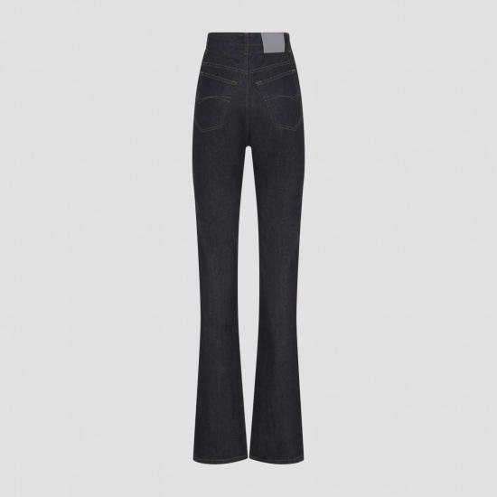 26FW 발렌시아가 하이웨이스트 스트레이트 코튼 팬츠 A00B4XTVWA4 4007 BLUE - BALENCIAGA