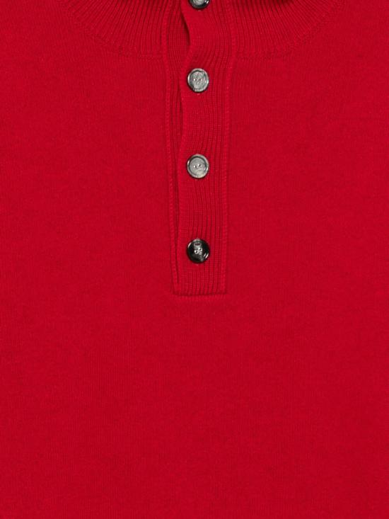 26FW 아미 브라운 하이 버튼 칼라 울 스웨터 UKS885KN0192 A186 RED - AMI