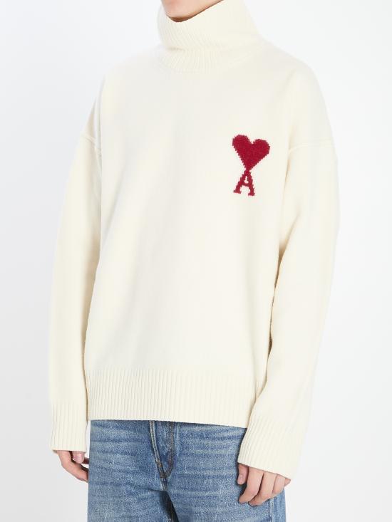 26FW 아미 ADC 터틀넥 스웨터 UKS839018 154 WHITE - AMI