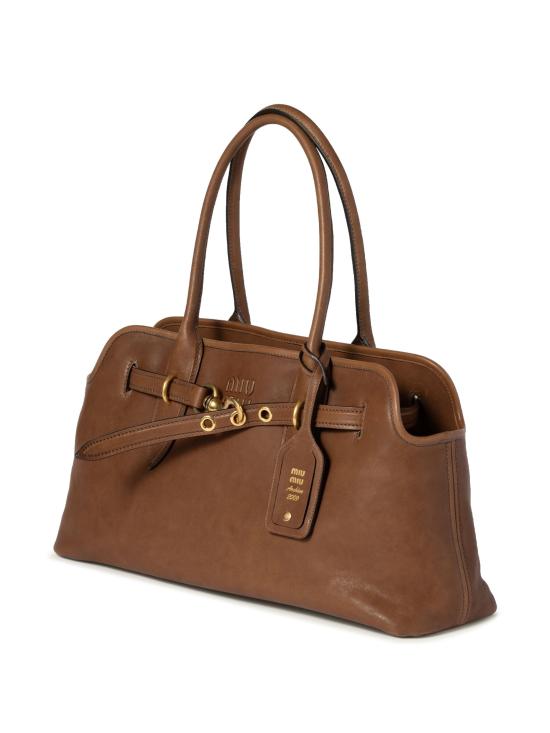 26SS 미우미우 토트백 5BG310OOO2BBL F0316 BROWN - MIU MIU