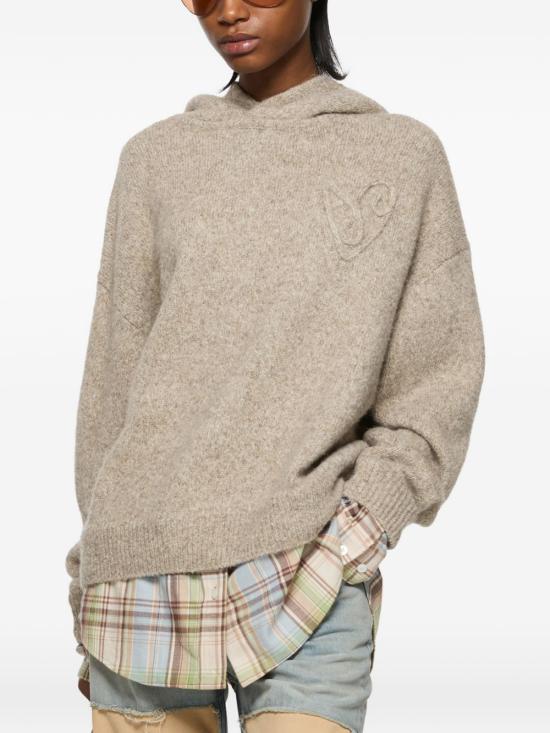 26FW 아크네 스튜디오 후드 티셔츠 A60605 DCC BEIGE - ACNE STUDIOS